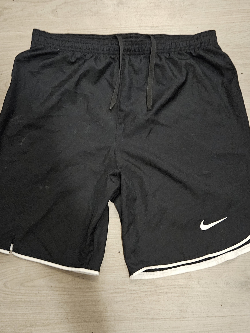 Nike Men’s Black Athletic Shorts with White Piping